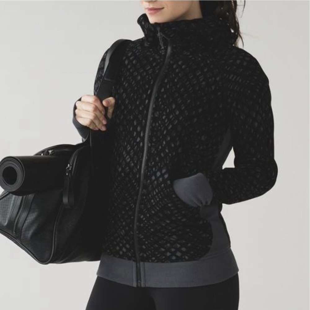 Lululemon Scuba Hoodie IIISimply Lace Play Dark Slate Black / Dark Slate sz 6